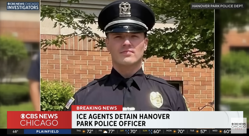 Police officer arrested by Ice